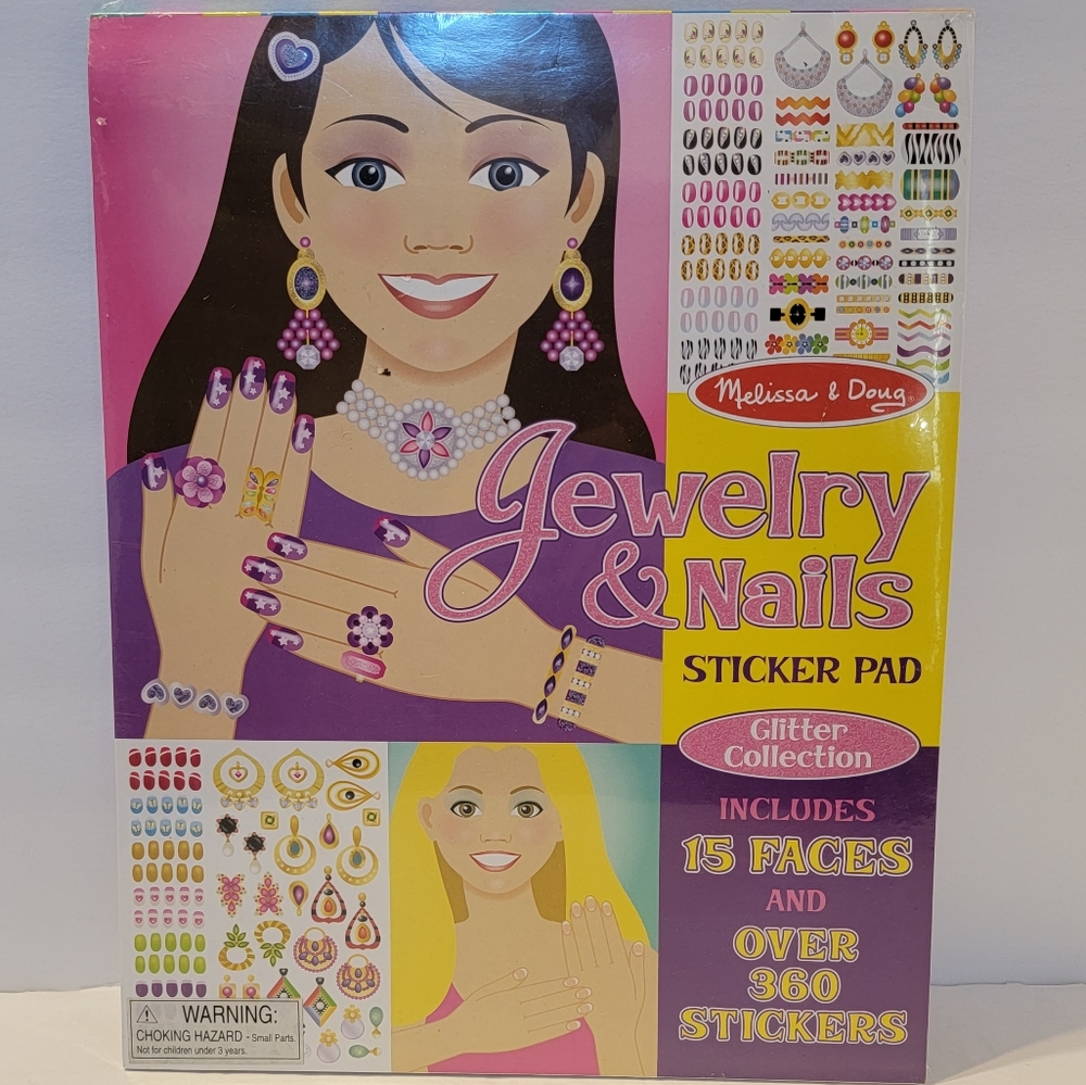 Melissa and Dough Sticker Pad Jewelry and Nails over 360 Stickers
